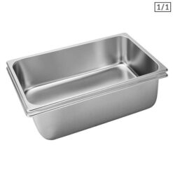 2 X Gastronorm Gn Pan Full Size 1/1 Gn Pan 20cm Deep Stainless Steel Tray
