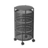 3 Tier Steel Round Rotating Kitchen Cart Multi Functional Shelves Portable Storage Organizer With Wheels