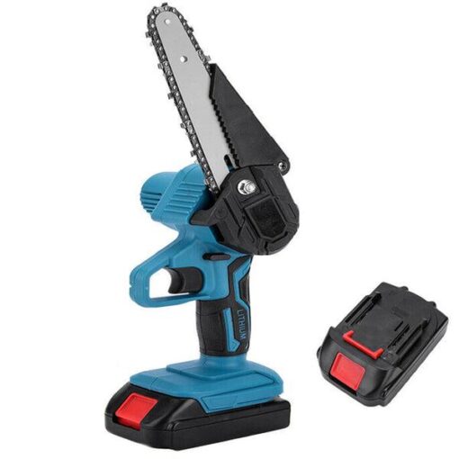 6" Mini Cordless Electric Chainsaw 2X Battery Powered Wood Cutter Rechargeable