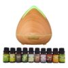 Purespa Diffuser Set With 10 Pack Diffuser Oils Humidifier Aromatherapy - Light Wood