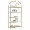 VASAGLE Bookshelf with Tempered Glass Shelves