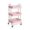 EKKIO Kitchen Trolley Cart 3 Tier (Pink)