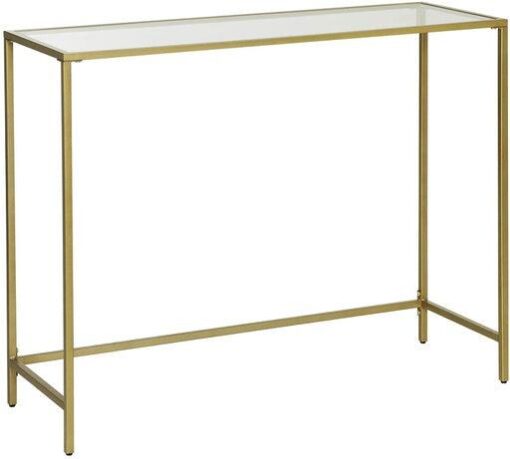 VASAGLE Console Table with Tempered Glass Top