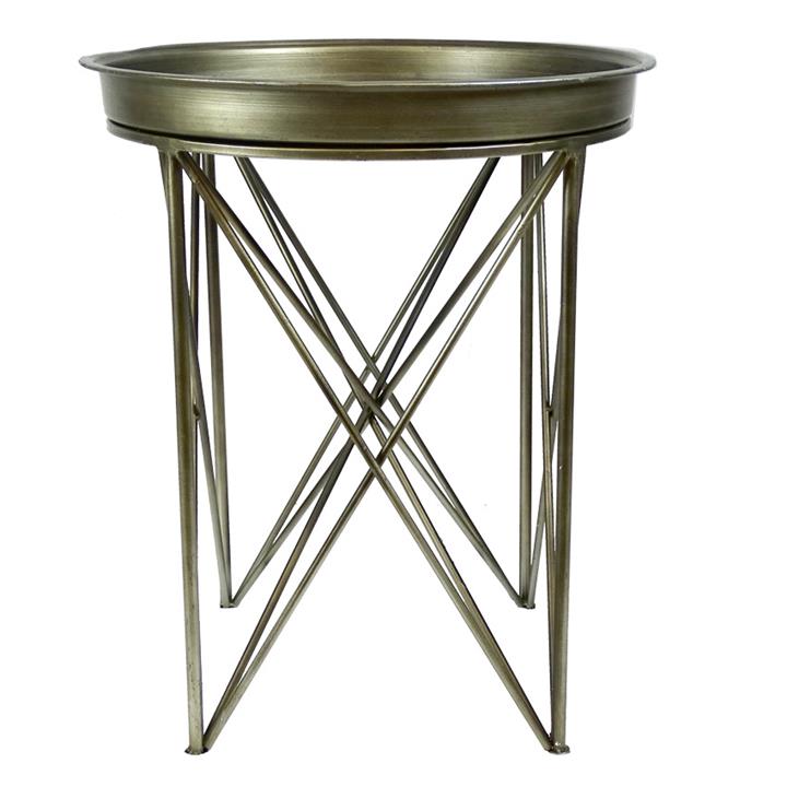 Brandon Metal Tray Top Side Table Big Tools