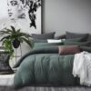 100% Jersey Cotton Quilt Cover Set - Green - Single