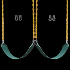 2 Pack Swings Seats Heavy Duty 66" Chain Plastic Coated Playground Swing