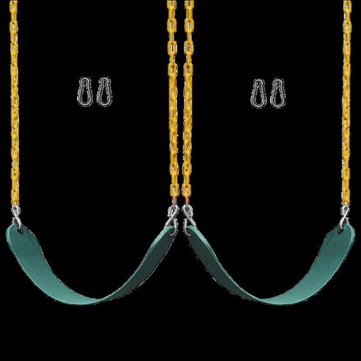 2 Pack Swings Seats Heavy Duty 66" Chain Plastic Coated Playground Swing