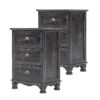 2X Bedside Table 3 Drawer Vintage Side Table Storage Cabinet Bedroom CLARA BLACK