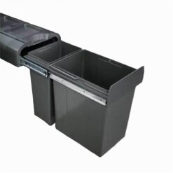 30L Twin Slide Out Concealed Waste Bin - Slim Profile - for a 300mm Cabinet - Right Side Mounted
