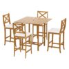 5pcs Outdoor Bar Table 4 Seater Stools Bistro Set Patio Acacia Wood 5pcs Outdoor Bar Table 4 Seater Stools Bistro Set Patio Acacia Wood