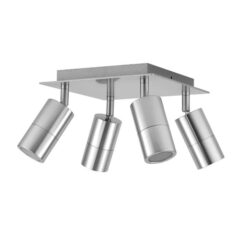 Adjustable Spot Light - 4 Heads Square Base - GU10 - Titanium