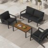 Aidan Garden Furniture Set in Slate Grey - 5 pieces