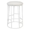 Aiden Steel Round Stool, White