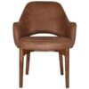 Albury Commercial Grade Eastwood Fabric Tub Chair, Timber Leg, Tan / Light Walnut