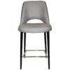 Albury Commercial Grade Gravity Fabric Counter Stool, Metal Leg, Steel / Black
