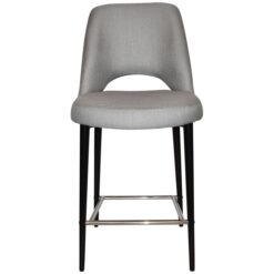 Albury Commercial Grade Gravity Fabric Counter Stool, Metal Leg, Steel / Black
