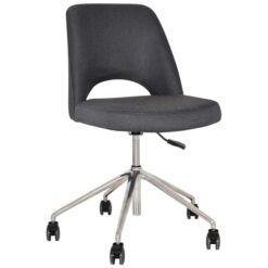 Albury Commercial Grade Gravity Fabric Gas Lift Office Chair, V2, Slate / Silver