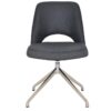 Albury Commercial Grade Gravity Fabric Swivel Dining Chair, V2 Trestle Leg, Slate / Silver