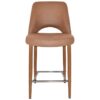Albury Commercial Grade Pelle / Benito Fabric Counter Stool, Metal Leg, Tan / Light Oak