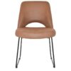 Albury Commercial Grade Pelle / Benito Fabric Dining Chair, Metal Sled Leg, Tan / Black