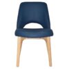 Albury Commercial Grade Vinyl Dining Chair, Timber Leg, Blue / Natural