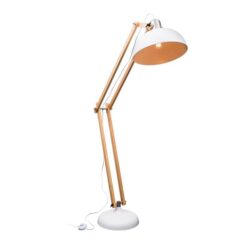 Alfred Timber & Metal Adjustable Floor Lamp, White