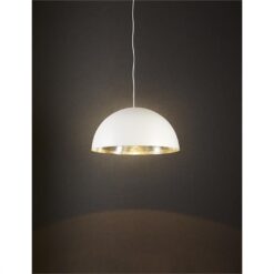Alfresco Metal Dome Pendant Light, White / Silver