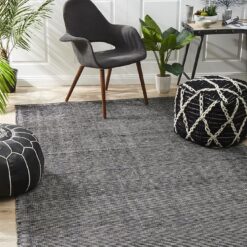 Allure Black Cotton Rayon Rug by Rug Culture - 320X230CM