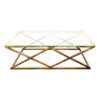 Alsea Coffee Table Gold Base - Clear Glass