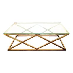 Alsea Coffee Table Gold Base - Clear Glass