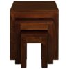 Amsterdam 3 Piece Mahogany Timber Nested Table Set, Mahogany Amsterdam 3 Piece Mahogany Timber Nested Table Set, Mahogany