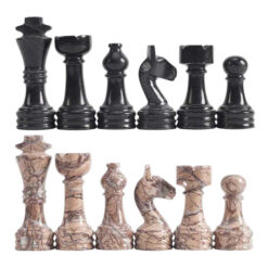Archaia Marble Chess Piece Set, Black / Marinara