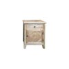 Ardentes Oak Timber Parquetry Bedside Table, Right Open Door