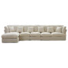 Armoni Cotton Linen Fabric Corner Sofa, 5 Seater with LHF Chaise, Off White