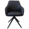Arnett Faux Leather Swivel Dining Armchair, Black