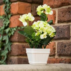 Artificial Miniature Hydrangeas in Pot - Light Green