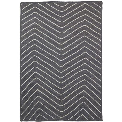 Artisan Chevron Handmade Jute Rug, 280x190cm, Grey
