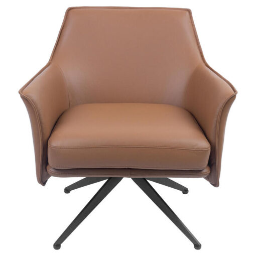 Arvick Leather Swivel Dining / Lounge Chair, Brown