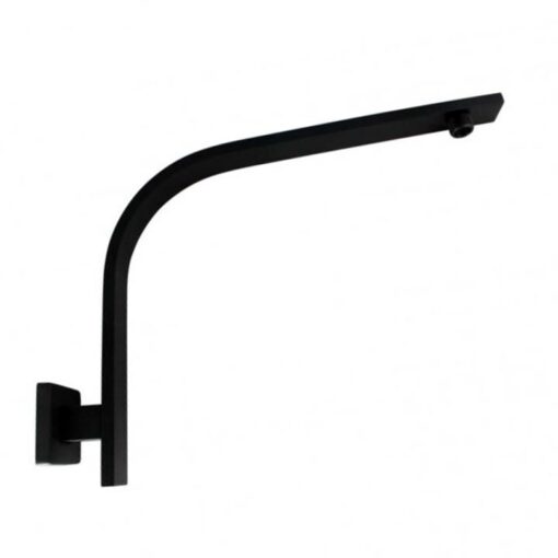 Ascend Square Black Gooseneck Wall Shower Arm