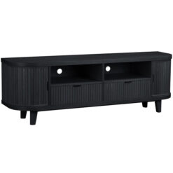 Astrixel Wooden 2 Door 2 Drawer TV Unit, 210cm, Black