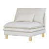 Aura Belgian Linen Fabric Sofa Modular, Armless Chair, Off White