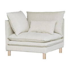 Aura Belgian Linen Fabric Sofa Modular, Corner Seat, Off White