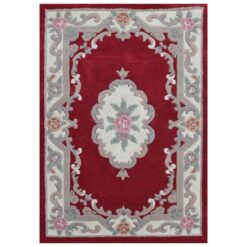 Avalon French Aubusson Wool Rug, 180x120cm, Red