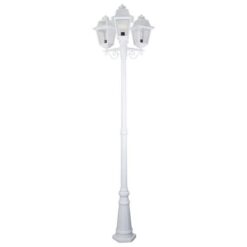 Avignon Italian Made IP43 Exterior Post Lantern, 3 Light, White