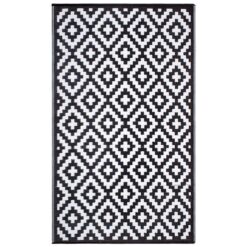 Aztec Reversible Outdoor Rug, 270x180cm, Black