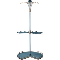 B Series Rotating Multifunctional Round Clothes Rack - Adjustable Height - Fits 800-900mm Corner Cabinet - Teal Finish
