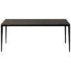 BKC Innovation S Commercial Grade Indoor / Outdoor Minimalist Dining Table, 180cm, Black Sandstone / Black