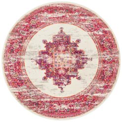 Babylon Zenovia Bohemian Round Rug, 240cm, Pink