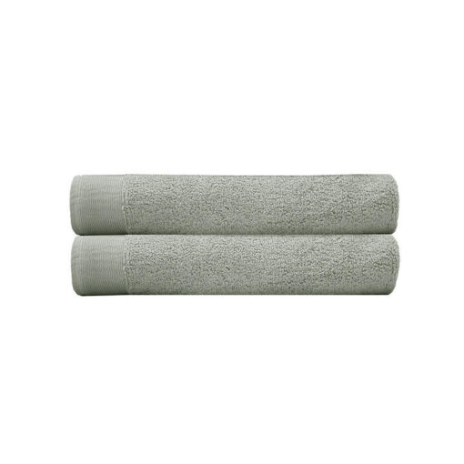 Bambury Elvire Cotton Bath Towel, Pack of 2, Sage