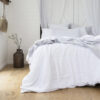 Bambury French Flax Linen Quilt Cover Set, Super King, Ivory